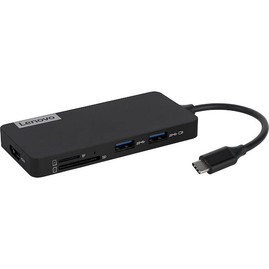 Lenovo 7-in-1 USB-C Docking Station with HDMI 4K Black