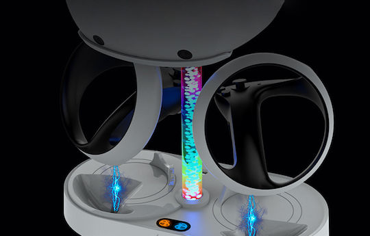 iPega Dual Charger Stand Βάση Φόρτισης για 2 χειριστήρια VR με φωτισμό LED Λευκή PG-P5V001PS VR2