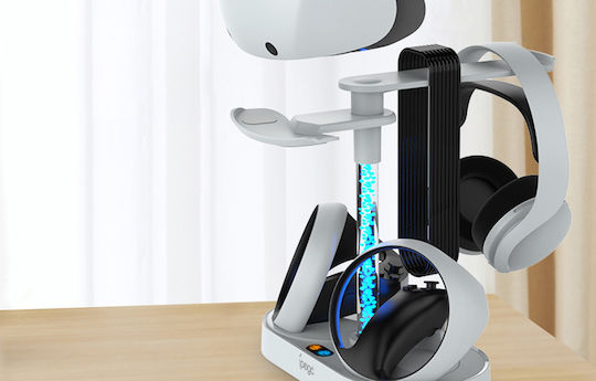 iPega Dual Charger Stand Βάση Φόρτισης για 2 χειριστήρια VR με φωτισμό LED Λευκή PG-P5V001PS VR2