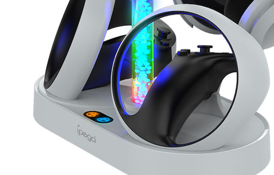 iPega Dual Charger Stand Βάση Φόρτισης για 2 χειριστήρια VR με φωτισμό LED Λευκή PG-P5V001PS VR2
