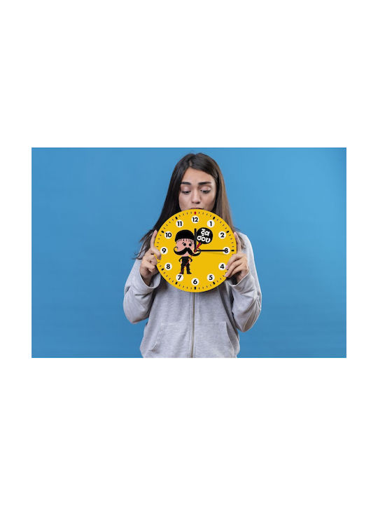 Koupakoupa Wall Clock Wooden Yellow Ø19cm