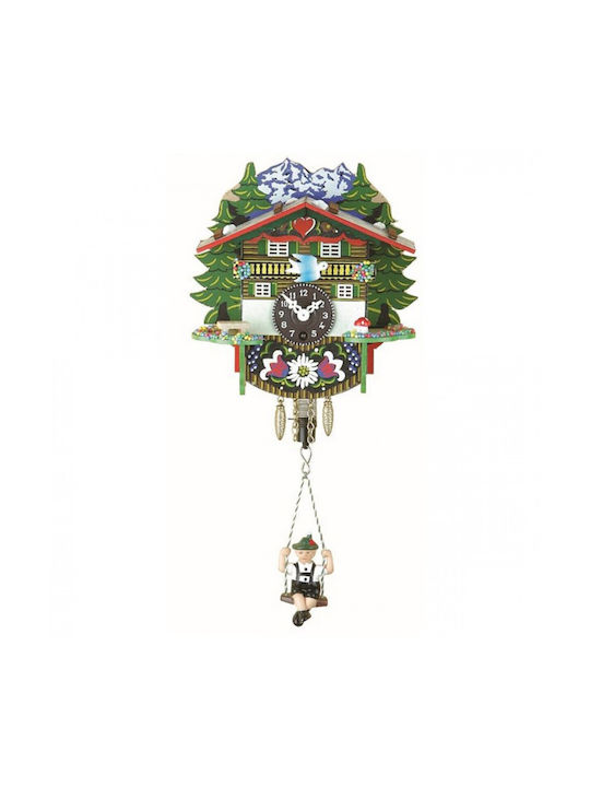 Wall Clock Wooden Pendulum Multicolour