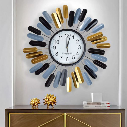 3D Silent Wall Clock Metallic Multicolour Ø60cm