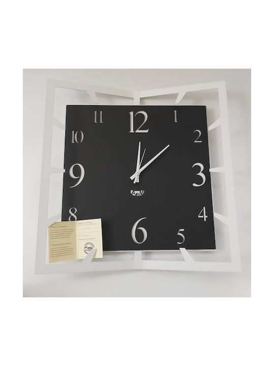 Arti E Mestieri 3D Wall Clock Metallic Black 50x50cm