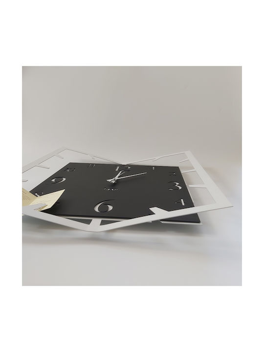 Arti E Mestieri 3D Wall Clock Metallic Black 50x50cm
