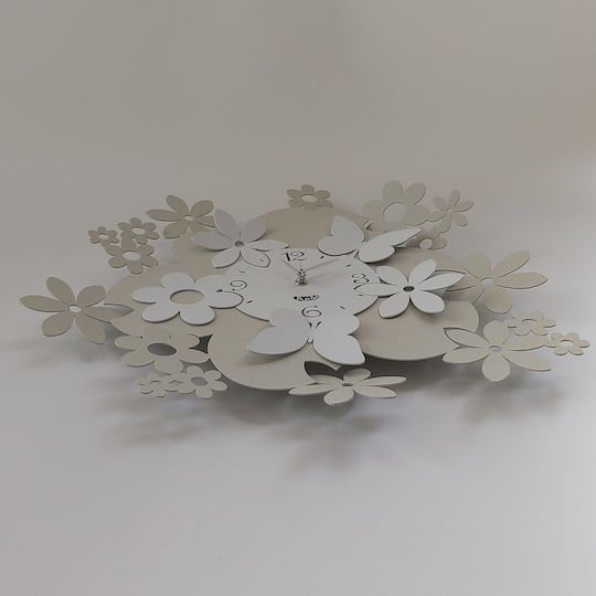 Arti E Mestieri 3D Ceas de Perete Metalic Ecru Ø45cm