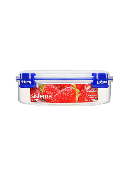 Sistema Klip It Plus Cutie pentru Mâncare Plastic Albastru Potrivit pentru Cuptor cu Microunde 640ml 1buc
