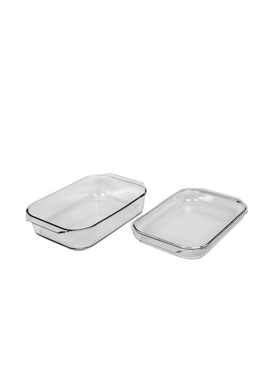 Keskor Dutch Oven Rectangle Glass with Glass Cover 34.5x22.5cm