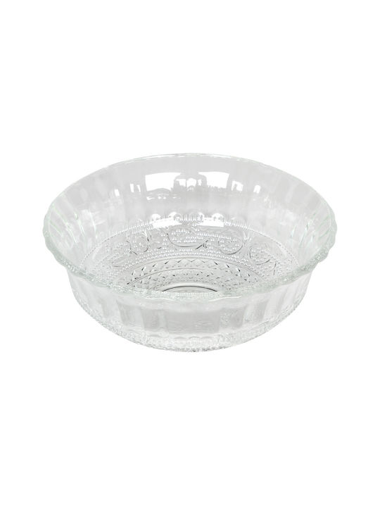 Keskor Servierschüssel Rund Glas Transparent mit Durchmesser 15cm