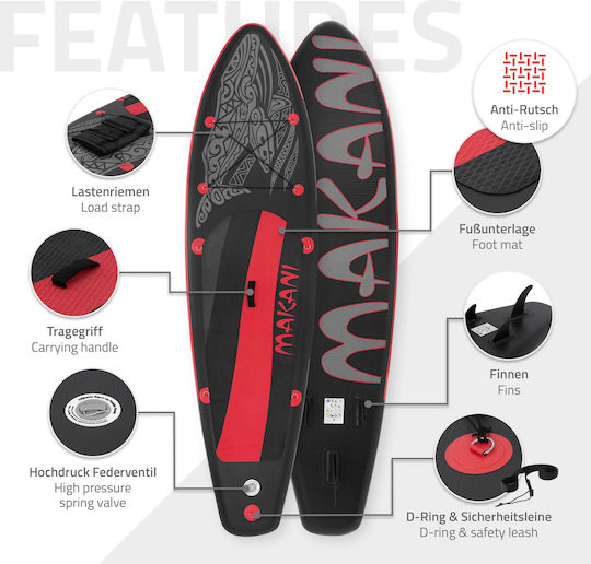 EDC Makani Inflatable SUP Board with Length 3.2m Black