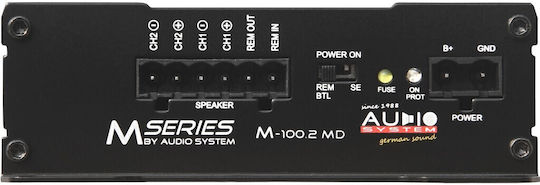 Audio System M100.2 Car Audio Amplifier 2 Channels Class A/B