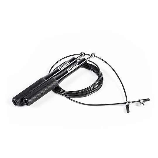 Tiguar Wire / PVC Adjustable Jump Rope with Ball Bearings Black Pro 3m