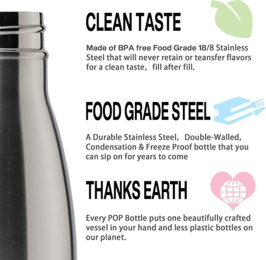 Koupakoupa Stranger Things Recyclable Bottle Thermos Stainless Steel BPA Free 500ml Silver