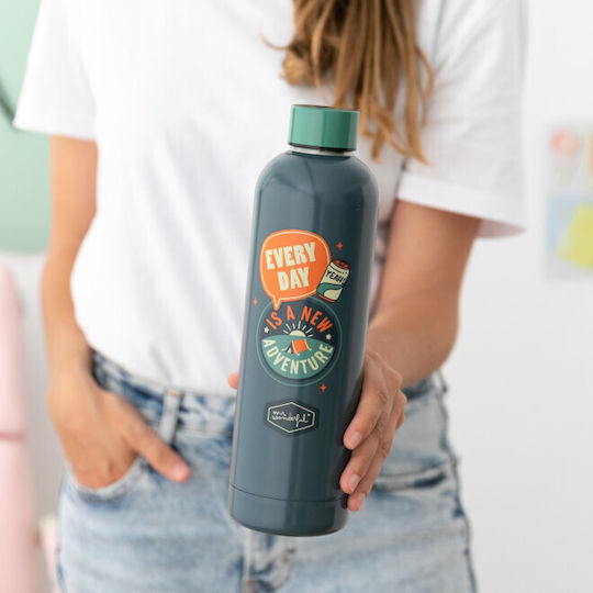 Mr. Wonderful day Μπουκάλι Θερμός Ανοξείδωτο 750ml Μπλε