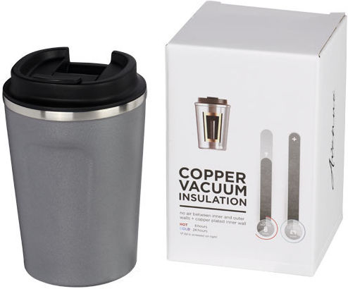 Pf Concept Ποτήρι Θερμός Ανοξείδωτο 360ml Γκρι με Επιστόμιο