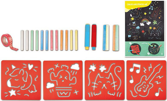 Hape Painting Chalks & Stencils Art for Children 3+ years Years 21pcs