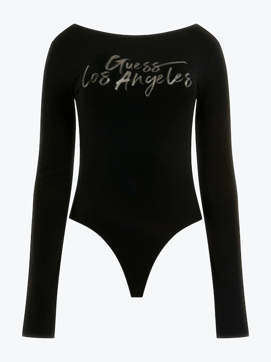 Lingerie Long Sleeve Bodysuit Slim Fit Black