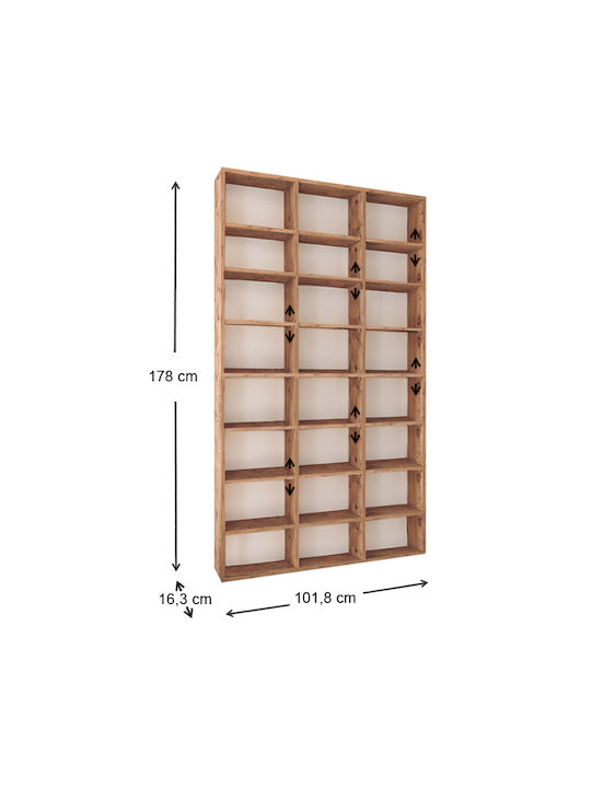Βιβλιοθήκη Fyodor Καφέ / Καφέ 102εκ. / 102x16εκ. / 16x178εκ. / 178εκ.