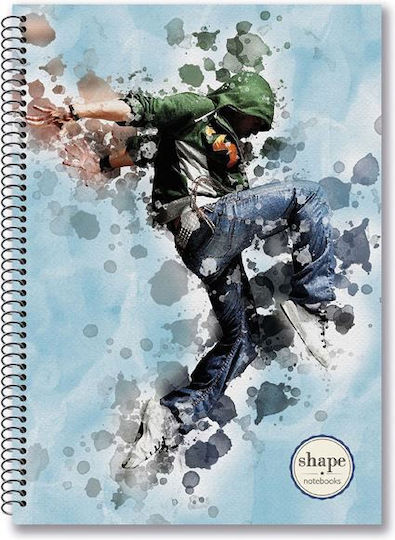 Shape Notebooks Spiral Caiet Cu dungi B5 2 de Subiecte Multicolor 1buc
