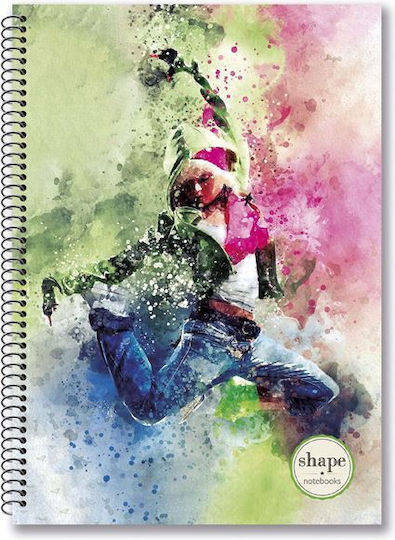 Shape Notebooks Spiral Caiet Cu dungi B5 2 de Subiecte Multicolor 1buc