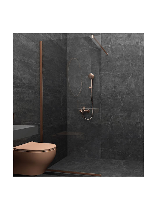 Orabella Serena Shower Screen for Shower with Sliding Door 60x185cm Clean Glass Oro