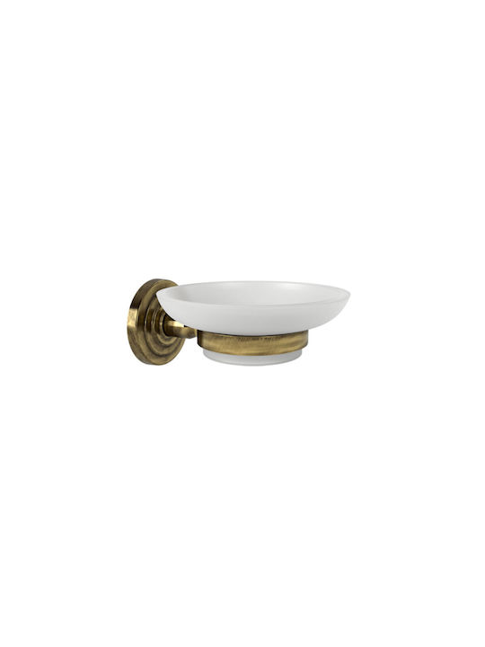 Verdi Brass Glass Soap Dish Wall Mounted Bronze