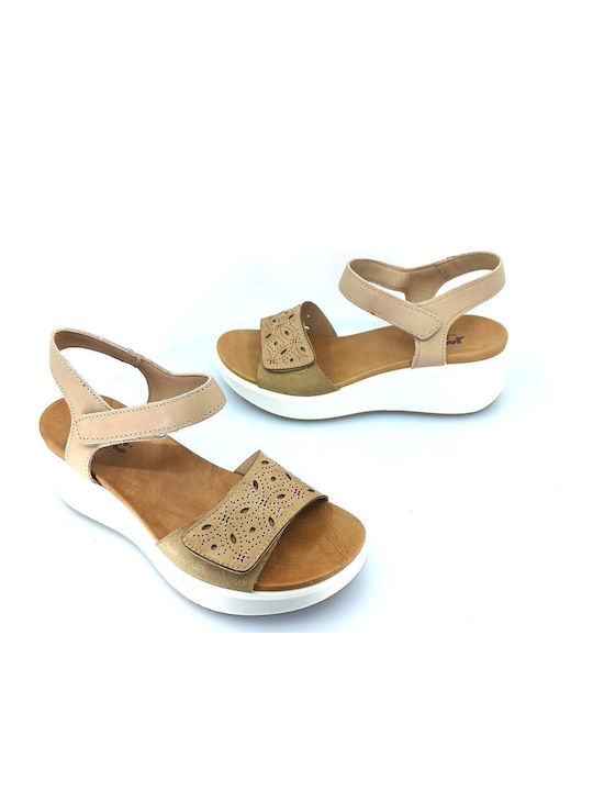Damenplattformen Beige