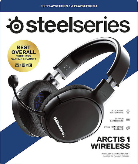 SteelSeries Arctis 1 Wireless for PlayStation Over Ear Gaming Headset με σύνδεση 2x3.5mm