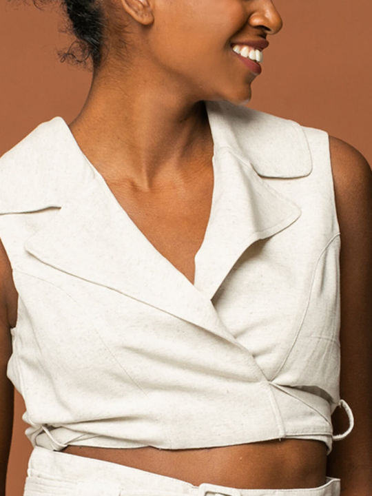 Women's Summer Crop Top Sleeveless White