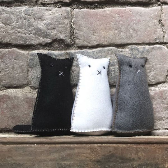 Synchronia Διακοσμητική Γάτα από Ύφασμα 8x12cm