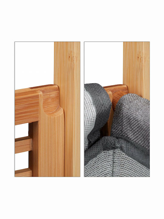 Relaxdays Wäschekorb Bamboo 6lt Grau