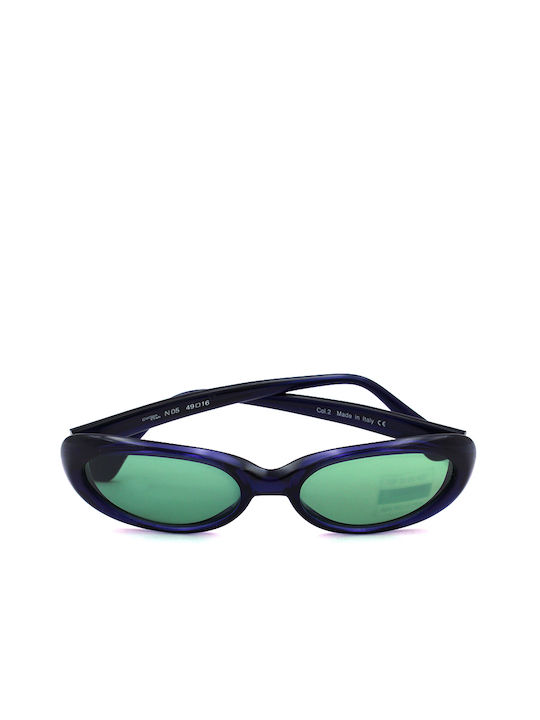 Cotton Club Women's Sunglasses with Blue Plastic Frame and Green Lens N05 2