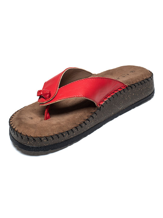 Women's Flat Sandals in Red Color