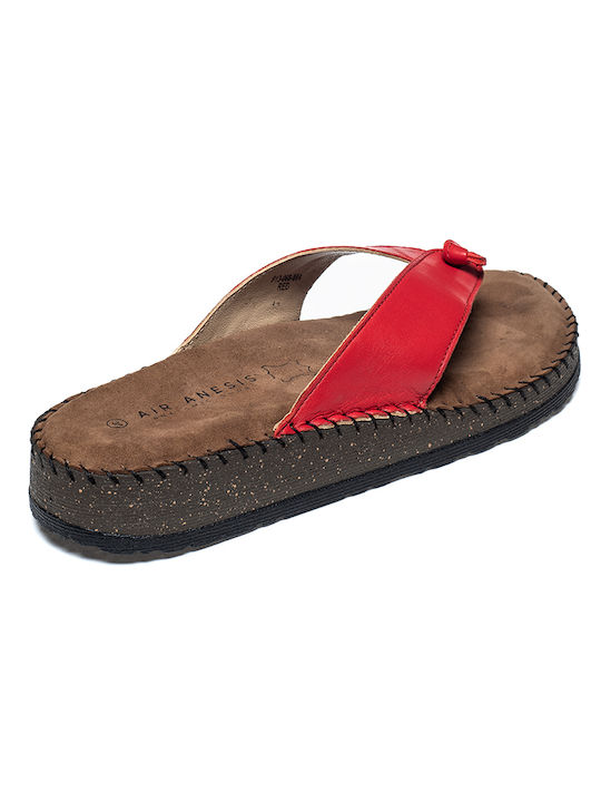 Women's Flat Sandals in Red Color