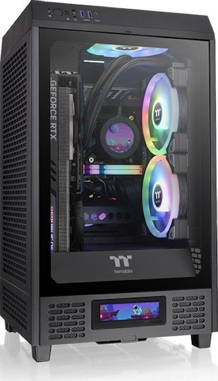 Thermaltake The Tower 200 Mini Chassis Gaming Mini Tower Κουτί Υπολογιστή με Πλαϊνό Παράθυρο Black
