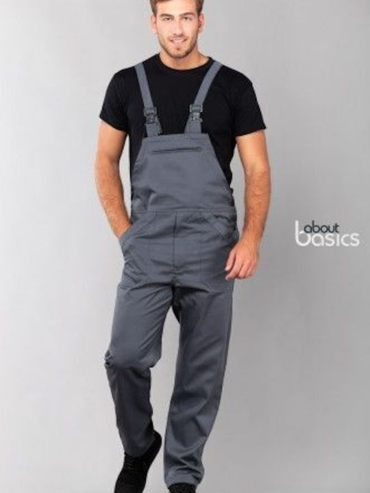 About Basics Work Coveralls Dungarees Cotton Gray
