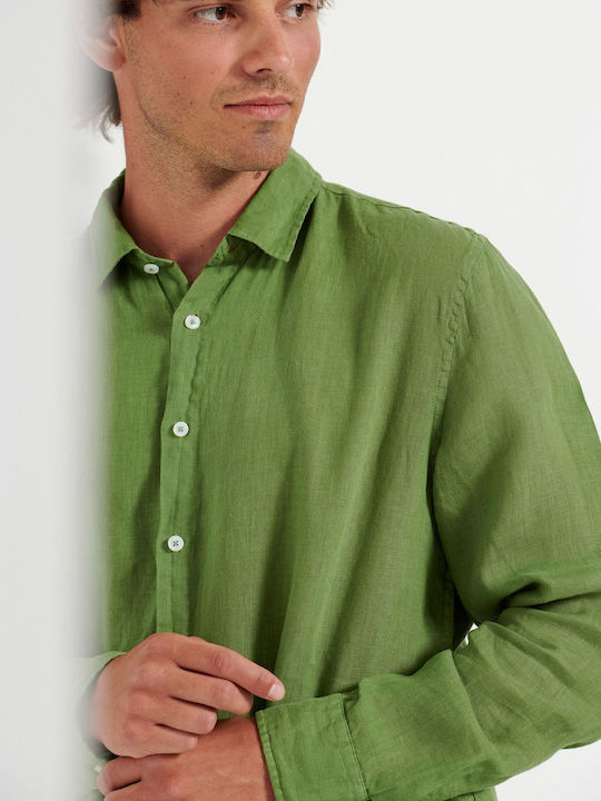 Funky Buddha Essential Men's Shirt Long Sleeve Linen Billard