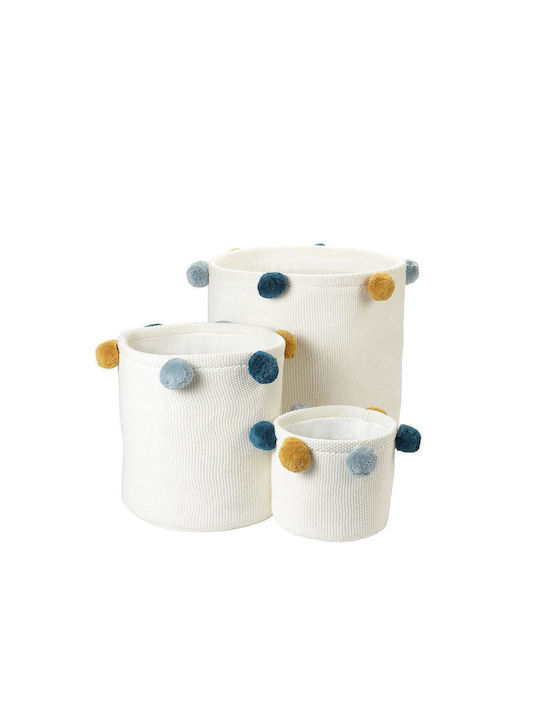 Kikadu Children's Storage Basket White 20x20x20cm 1pcs