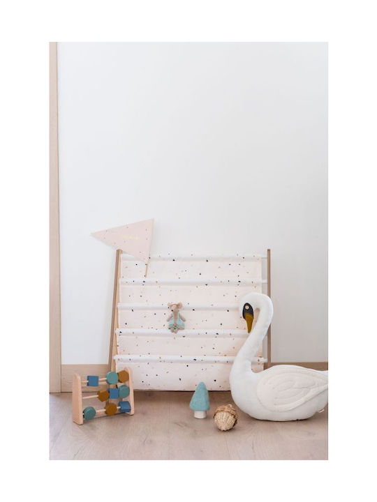 Kids Wooden Bookcase White 25.4x25.4x61cm