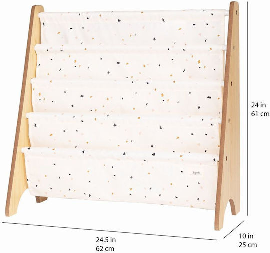 Bibliotecă pardoseală Lemn Terrazzo Cream 25.4x25.4x61cm