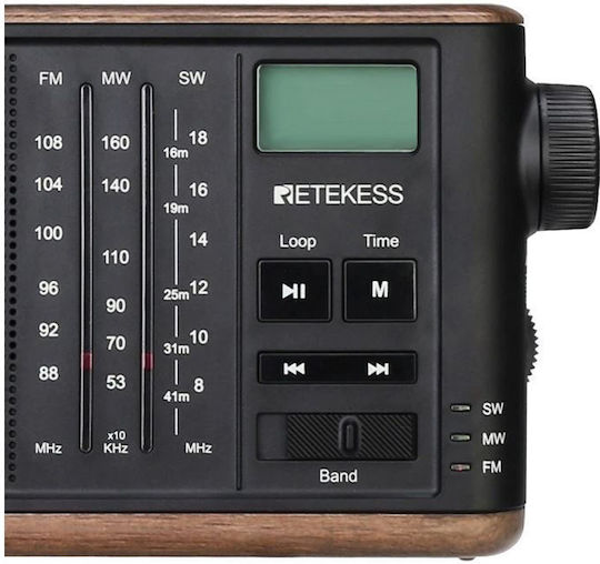 Retekess Retro Portable Radio Battery Black / Brown