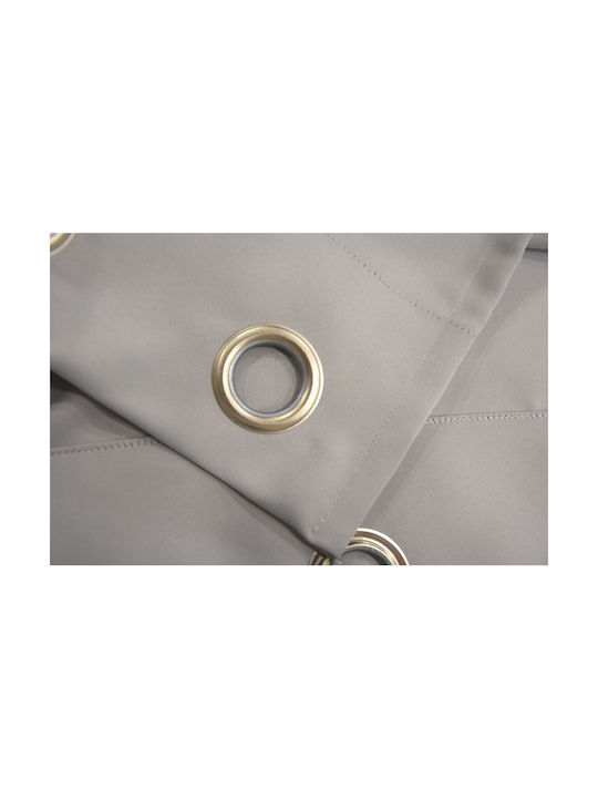 Decotelia Blackout Curtain with Grommets Gray 140x260cm