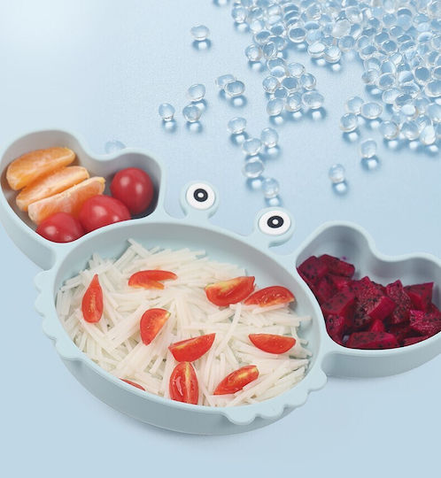 Queen Mother Baby Food Plate Crab made of Silicone Pink