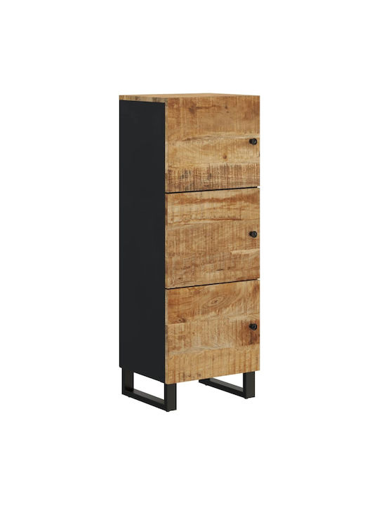 vidaXL Büroaufbewahrungsschrank aus Massivholz Natürlich 40x33x110cm