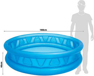 Intex V0200214 Children's Round Swimming Pool 666lt Inflatable 188x46cm Blue