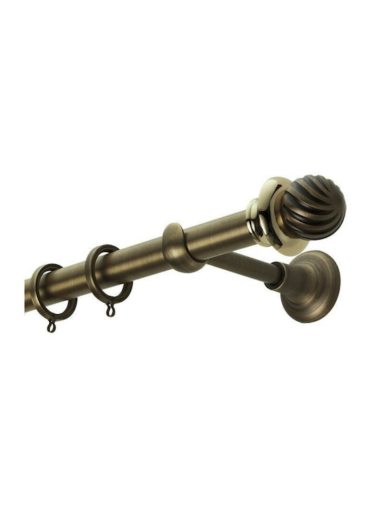 Zogometal Metallic Curtain Pole Classique Collection Single Φ25mm 160cm Bronze / Oro