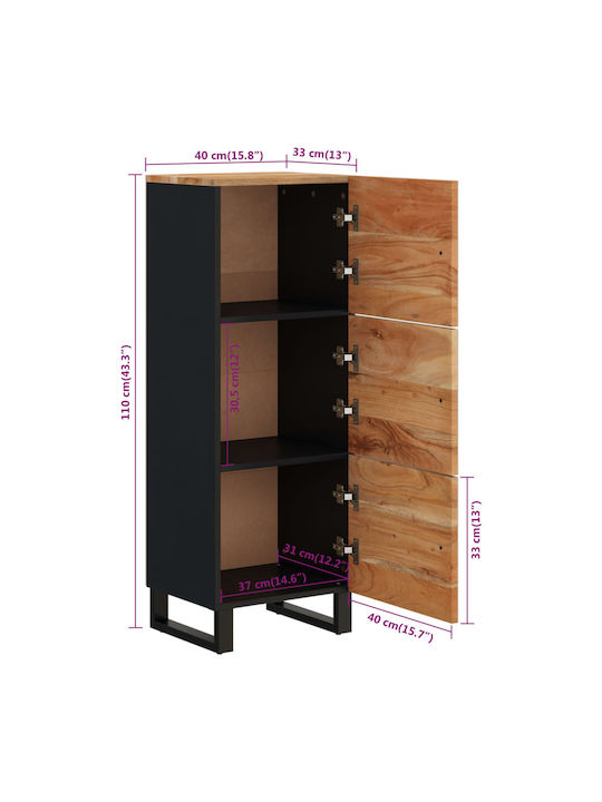 Office Storage Metal Cabinet Natural L40xW33xH110cm