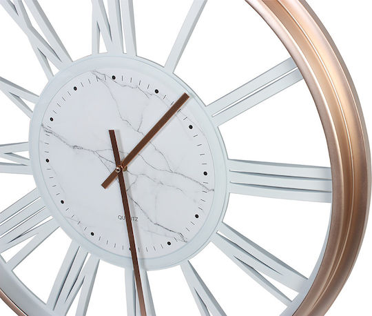 Keskor Antique Wall Clock Plastic Gold 61x15cm