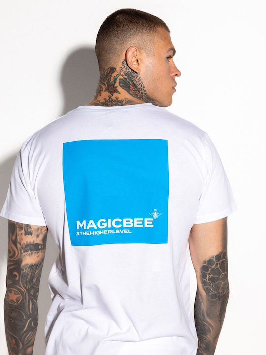 Magic Bee T-shirt Bărbătesc cu Mânecă Scurtă Alb