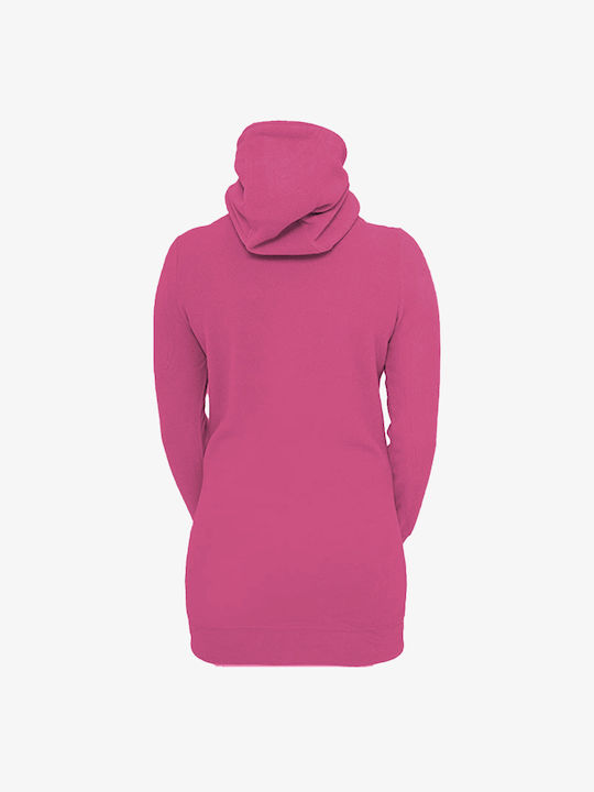 Urban Classics Women's Long Hooded Sweatshirt Fuchsia